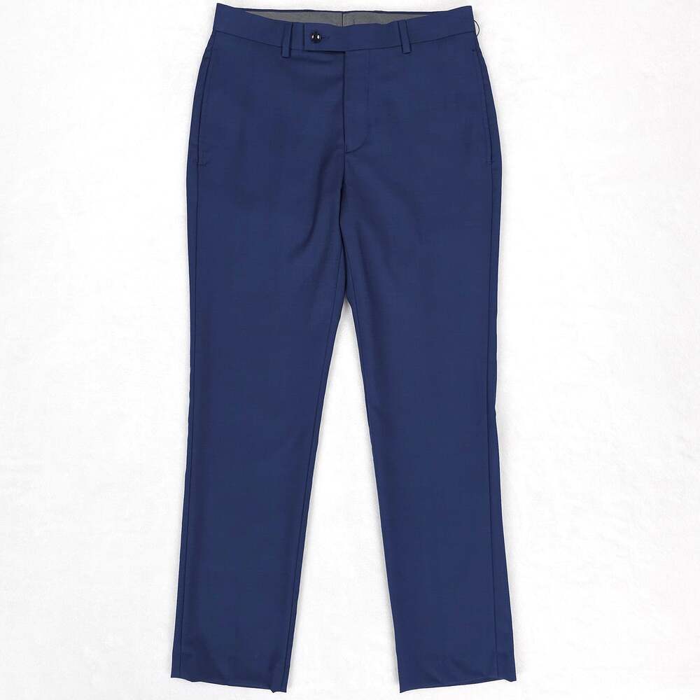 Calvin Klein Mens Slim Fit Suit Pants 30x30 Blue Solid Stretch Wool NWOT